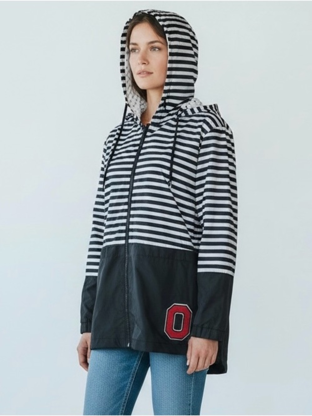 Game Day Couture Ohio State Buckeyes Striped Zip-up Hooded Jacket
